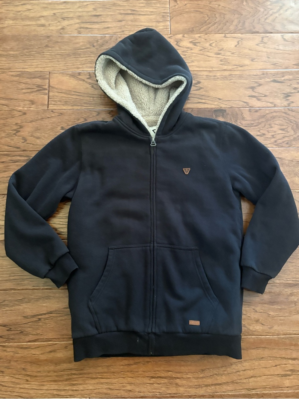 Vissla Sherpa Lined Full Zip Jacket Gray Fleece Boys XL
